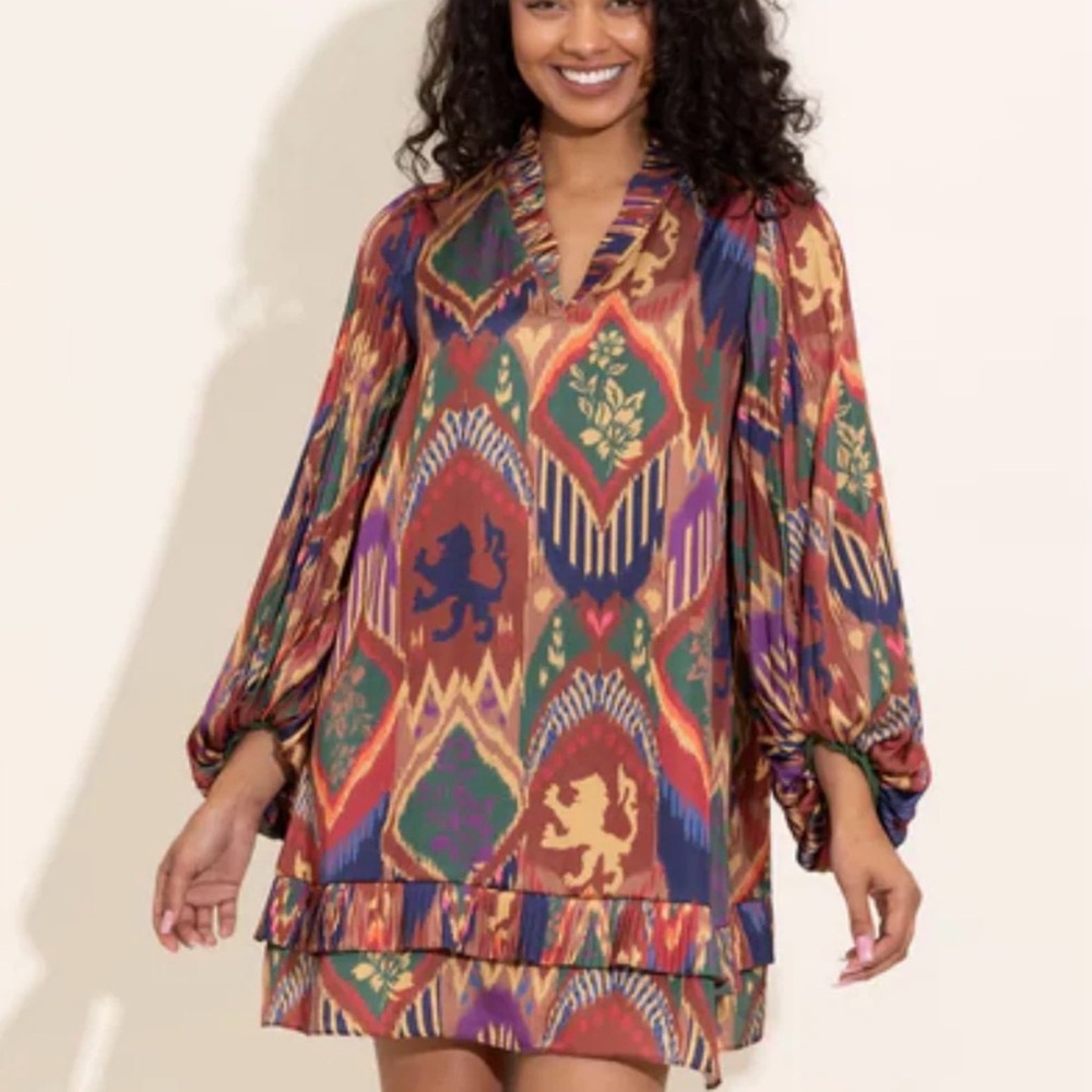 Alden Adair Liza Dress in Royal Ikat